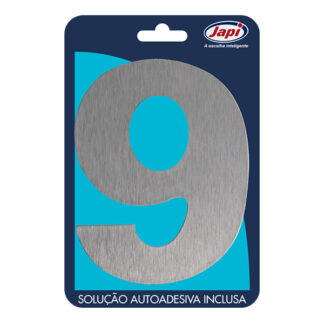 Nº9 EM ACM MEDIO PRATA ESCOVADO (JAPI)