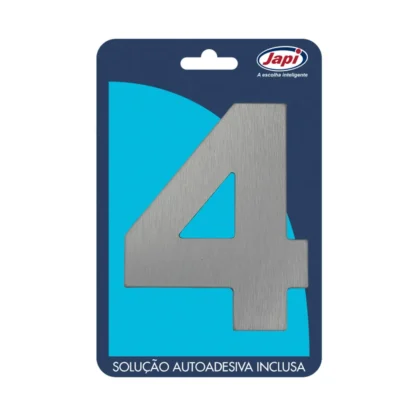 Nº 4 EM ACM MEDIO PRATA ESCOVADO (JAPI)